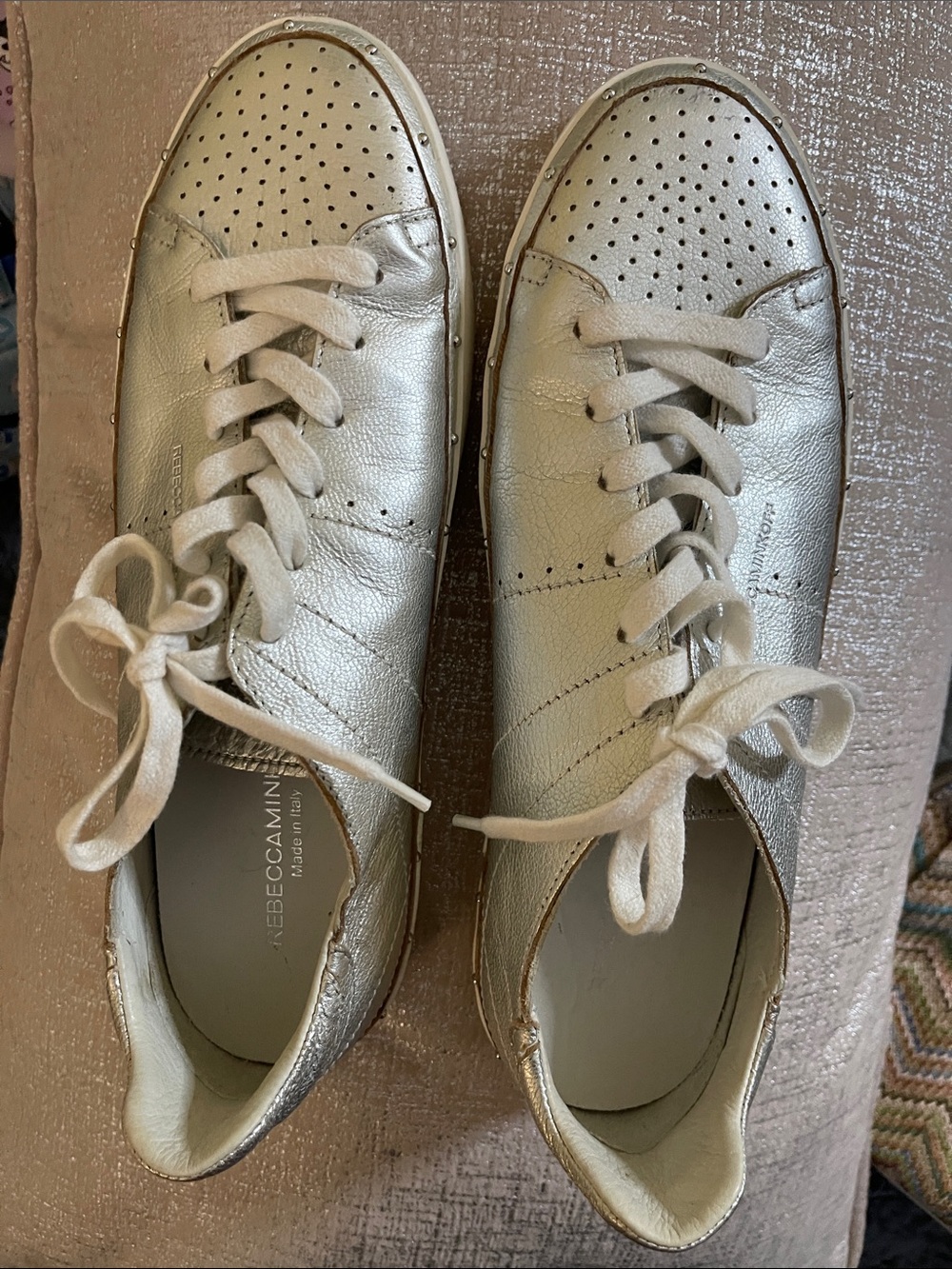 like new Rebecca Minkoff made in Italy, silver shoes